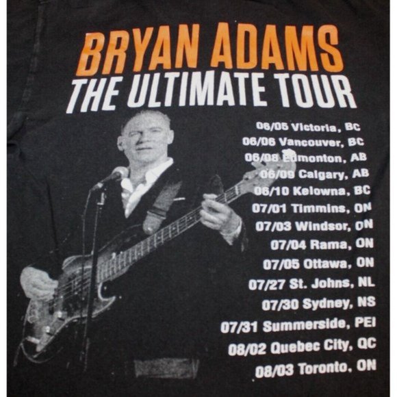Bryan Adams Shirt Mens Medium Black The Ultimate Tour Tee Music Band Tee 2018 - Picture 4 of 5